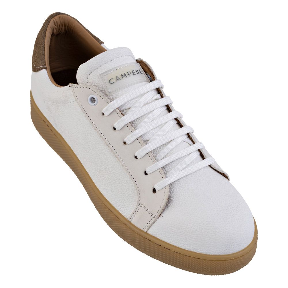 White and dove grey leather sneakers
