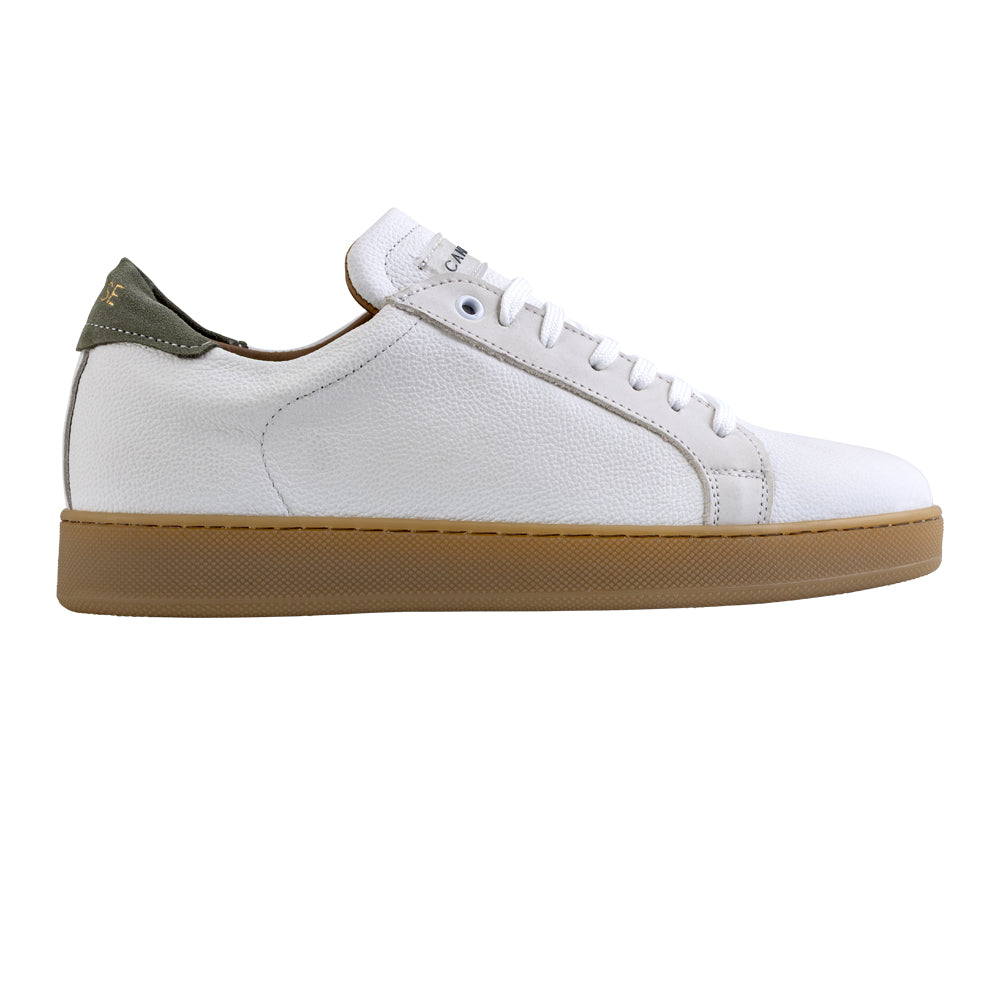 White and green leather sneakers