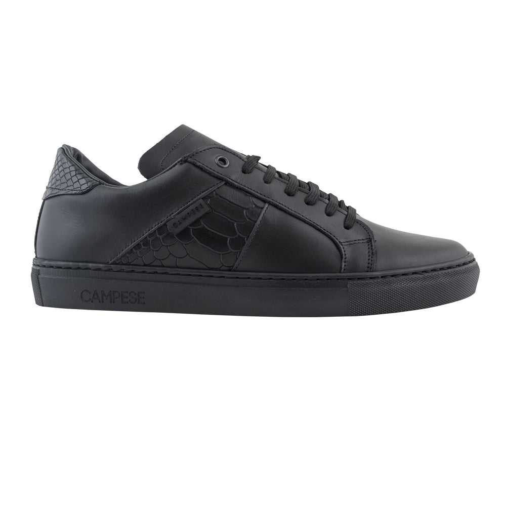 Black leather sneakers