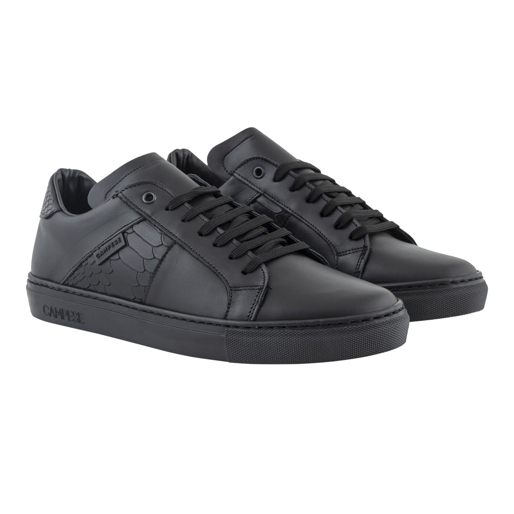 Sneakers in pelle nera