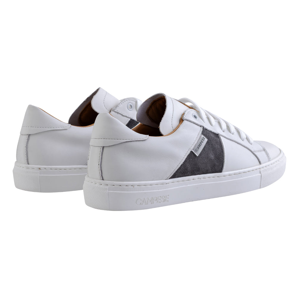 Baskets en cuir blanc et gris