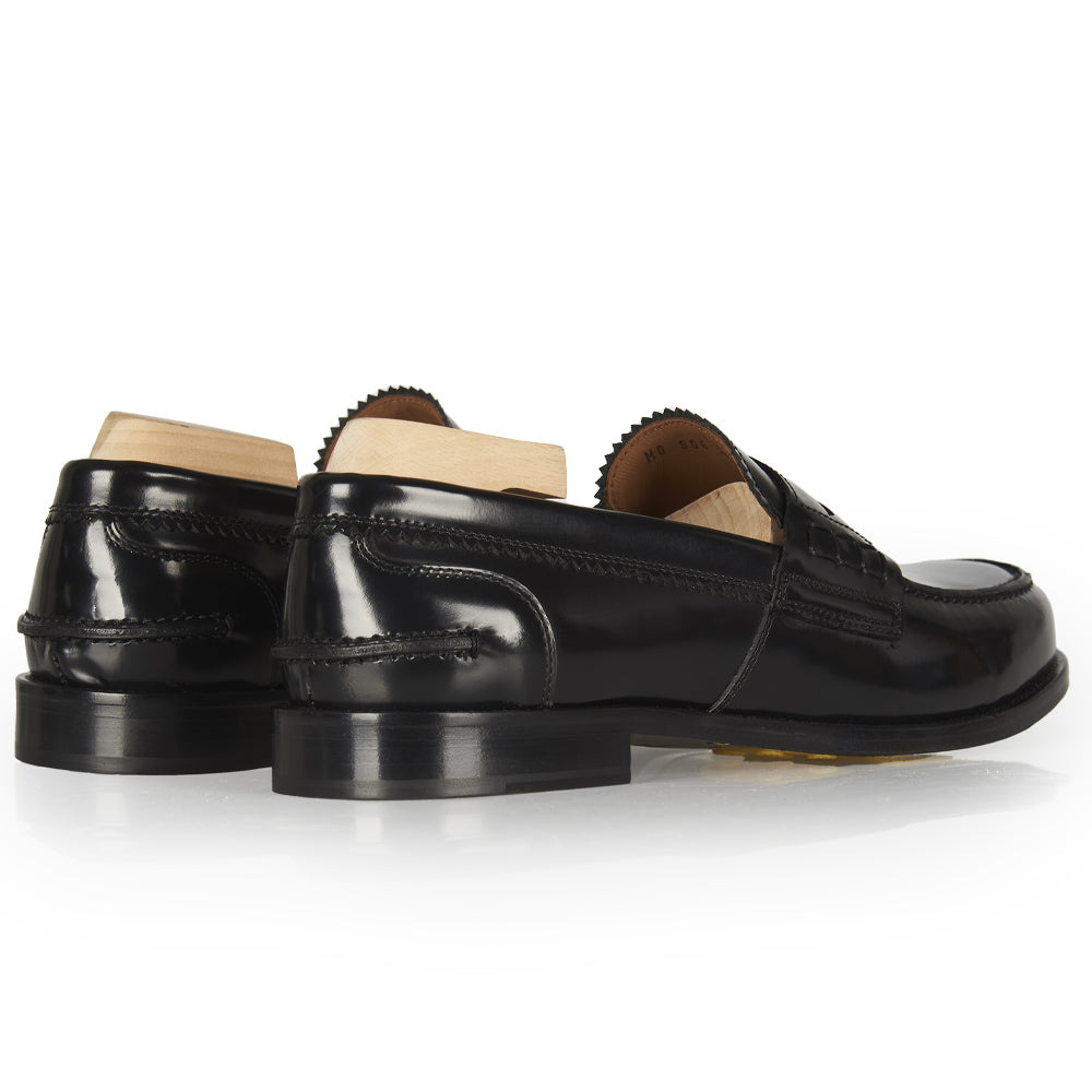 Mocassino Penny in pelle nera abrasivata