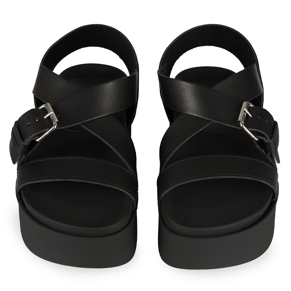 Sandali con zeppa nero