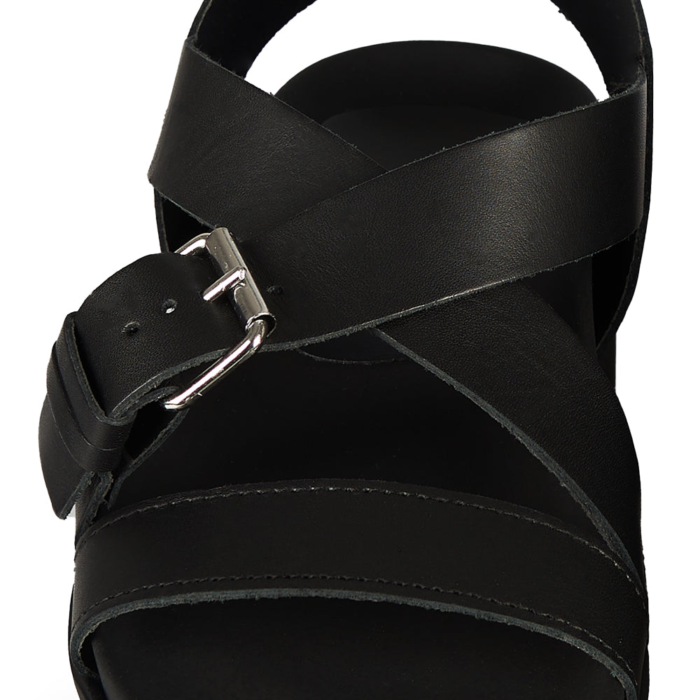 Sandali con zeppa nero