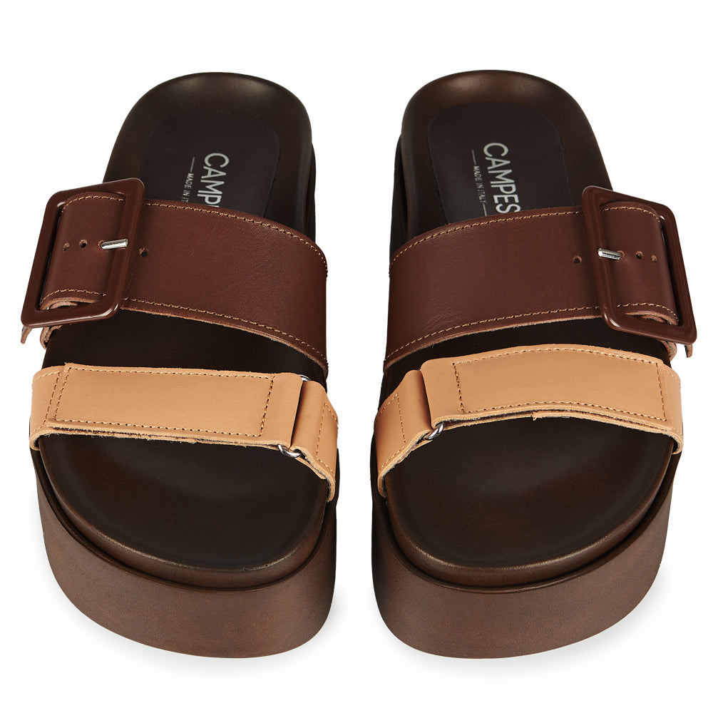 Sandali con zeppa Doppia fascia colore