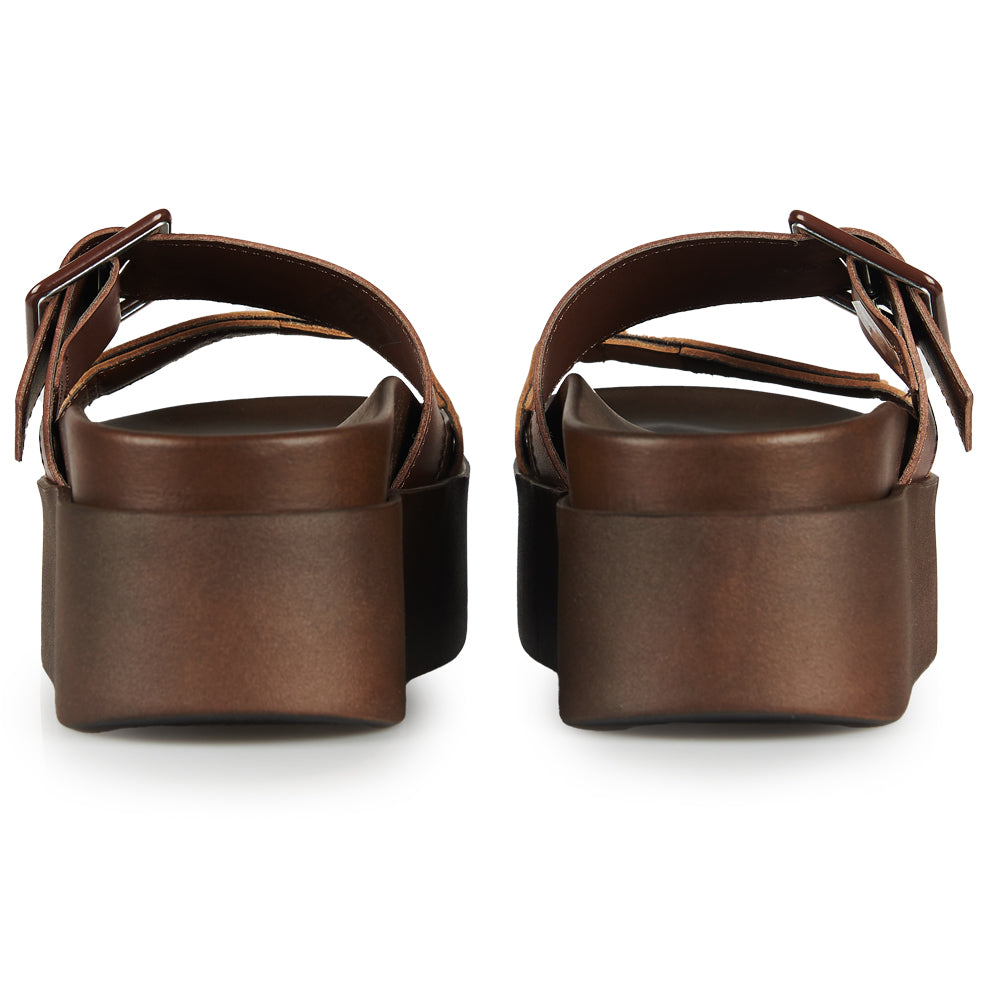 Sandali con zeppa Doppia fascia colore