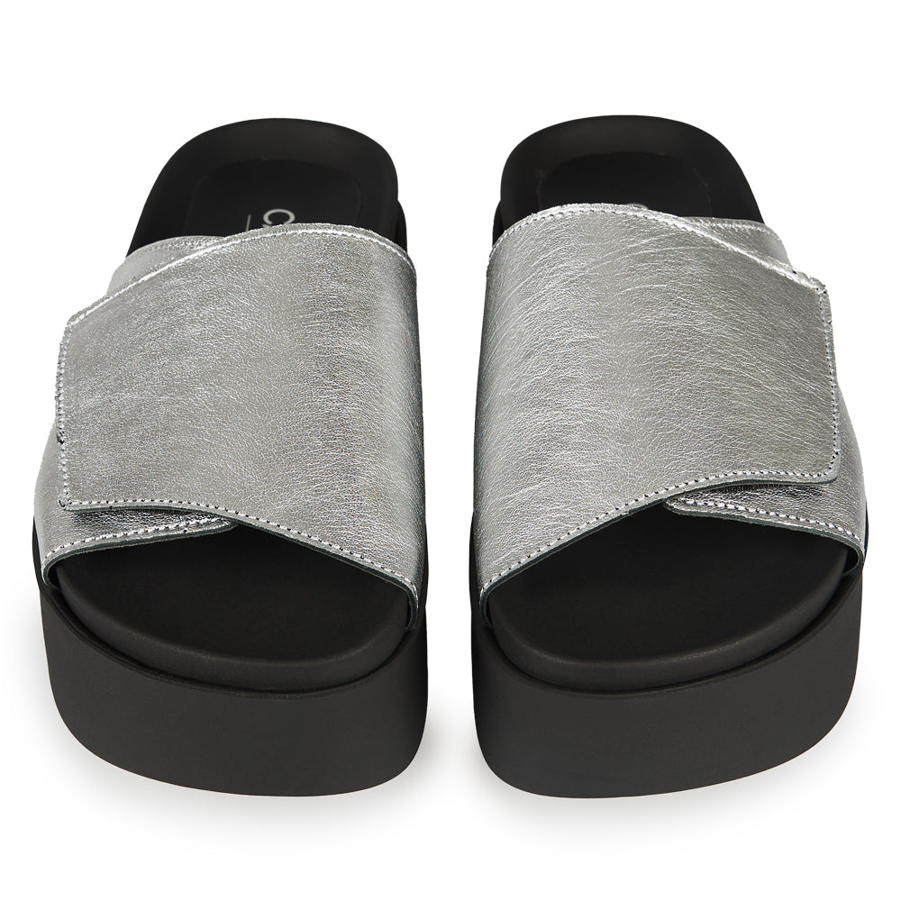Sandali con zeppa argento