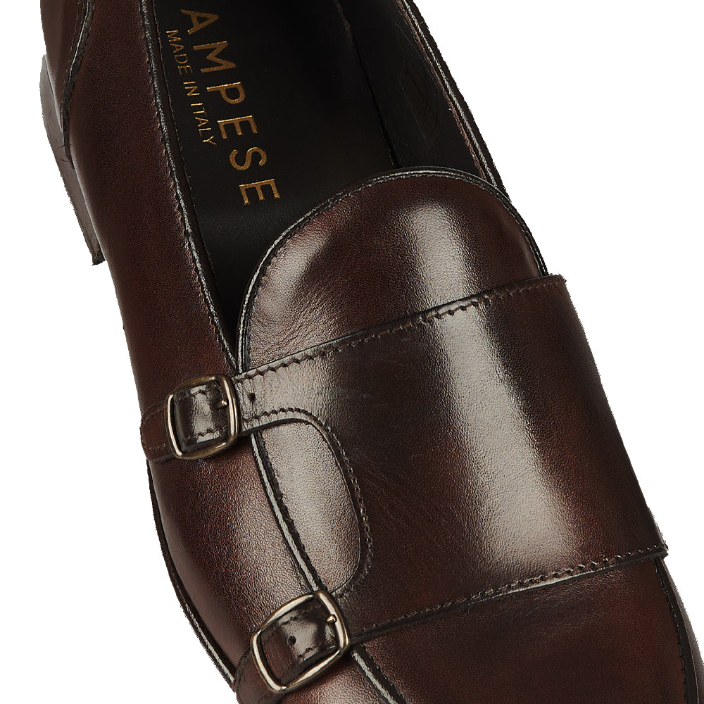 Brown monk strap moccasin