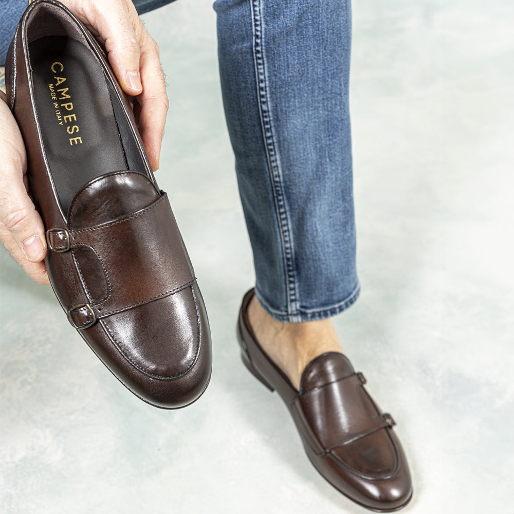 Mocassin marron à boucle