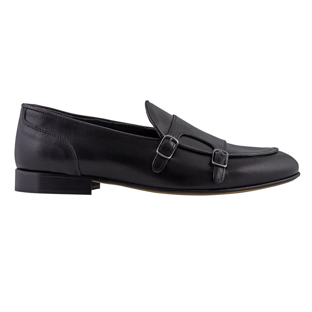 Mocassin noir à brides