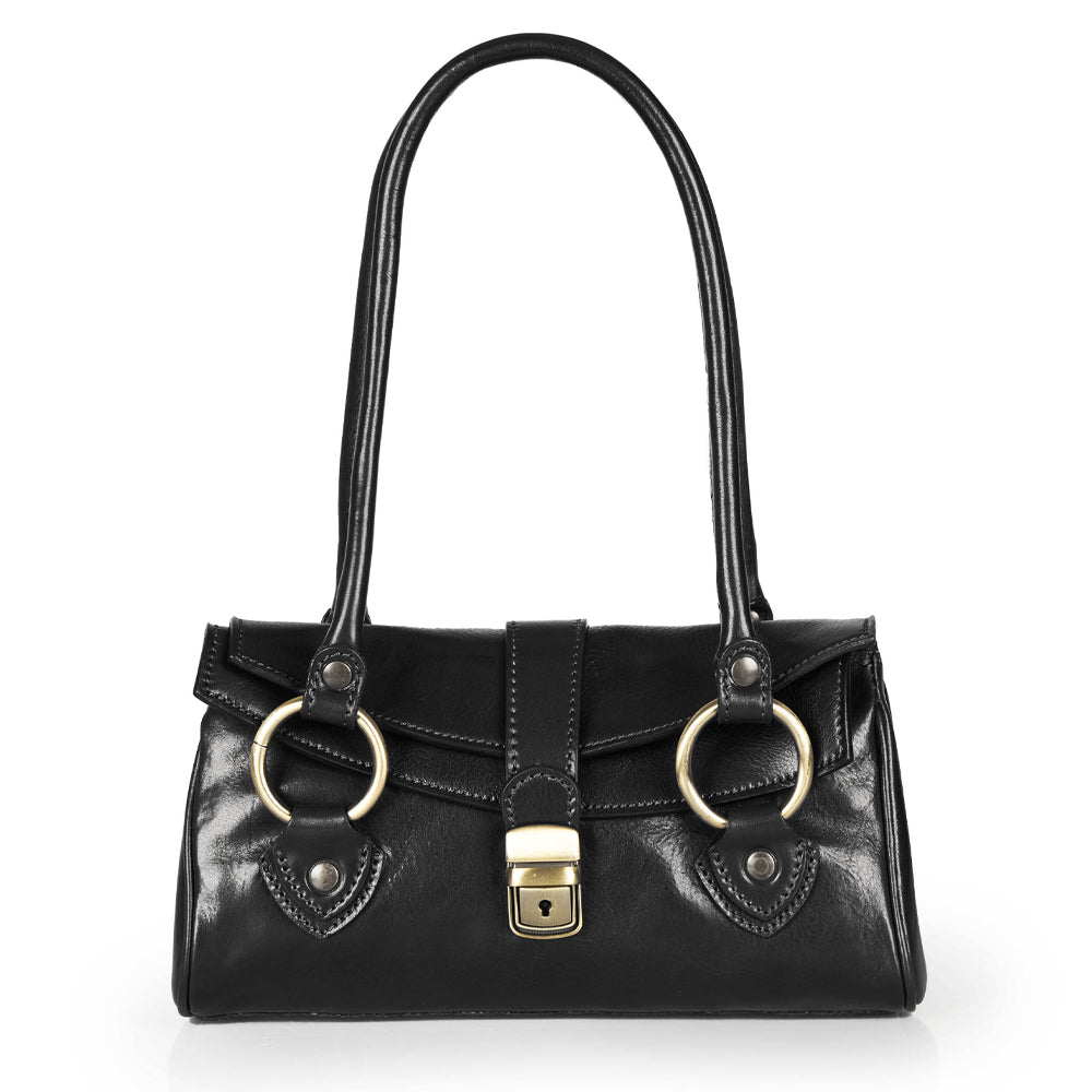 Borsa a tracolla in pelle nera