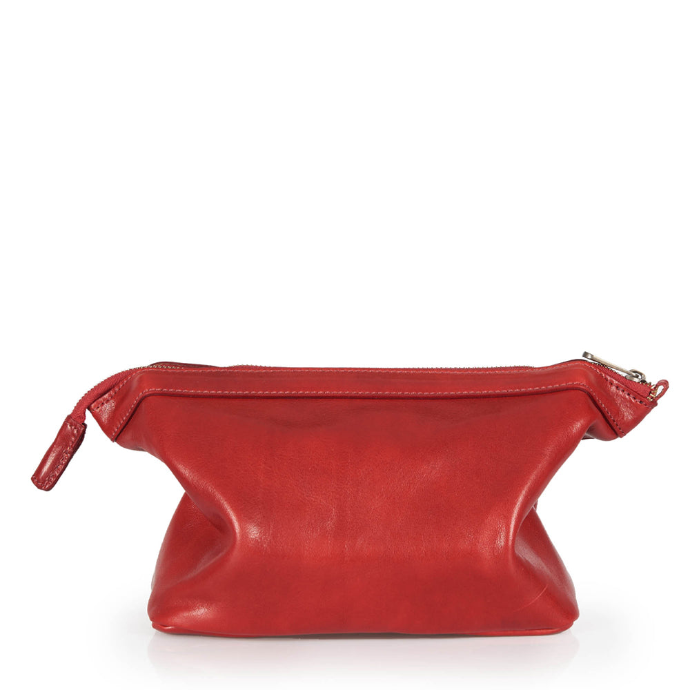 Borsa a mano in pelle rossa
