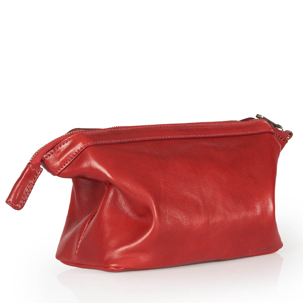 Borsa a mano in pelle rossa