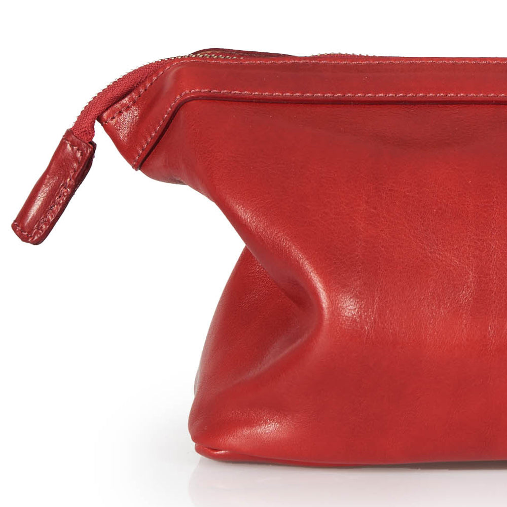 Borsa a mano in pelle rossa