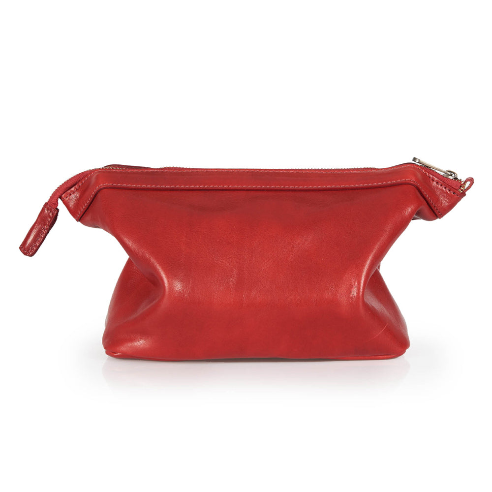 Borsa a mano in pelle rossa