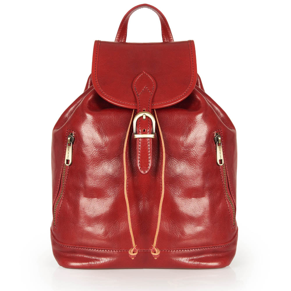 Zaino in pelle rossa