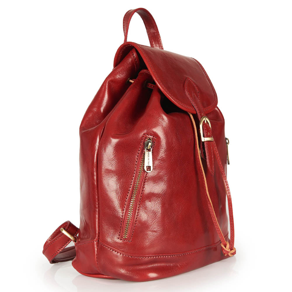 Zaino in pelle rossa