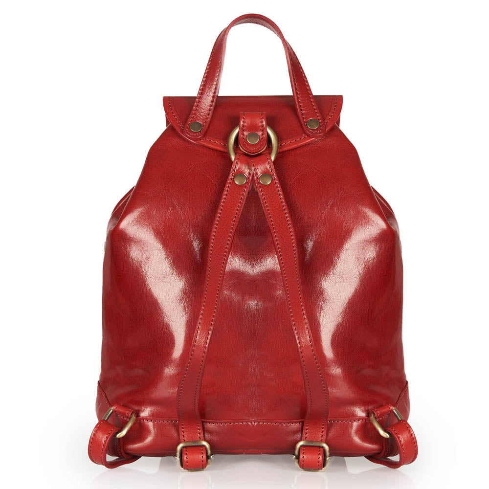 Zaino in pelle rossa