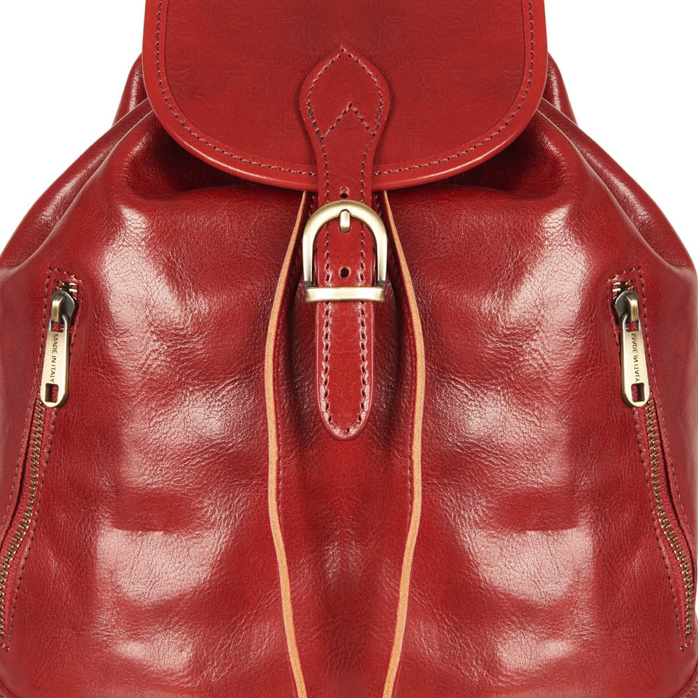 Zaino in pelle rossa