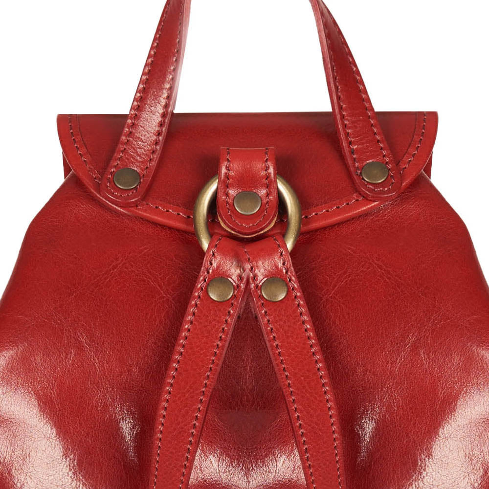 Zaino in pelle rossa