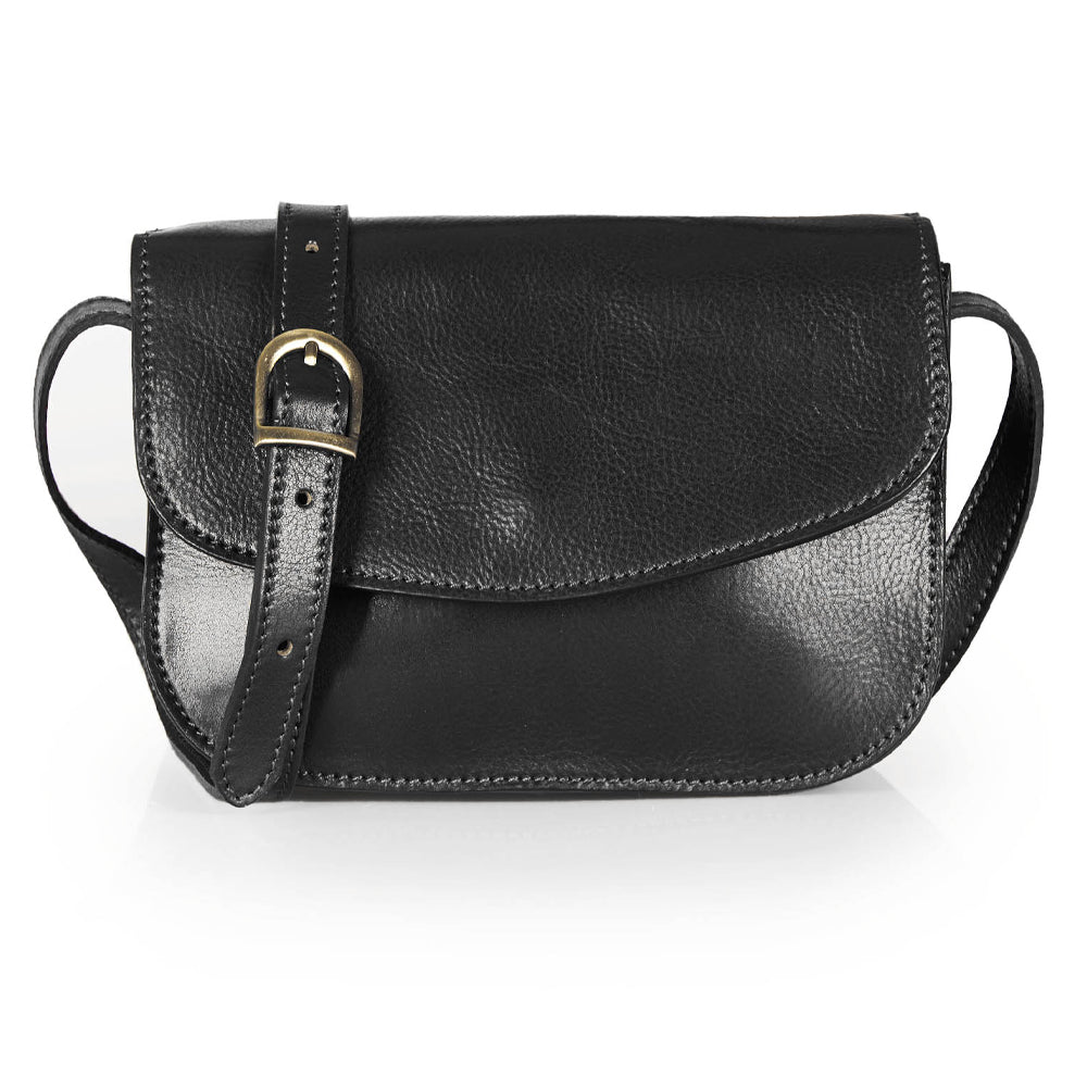 Borsa a tracolla in pelle nera