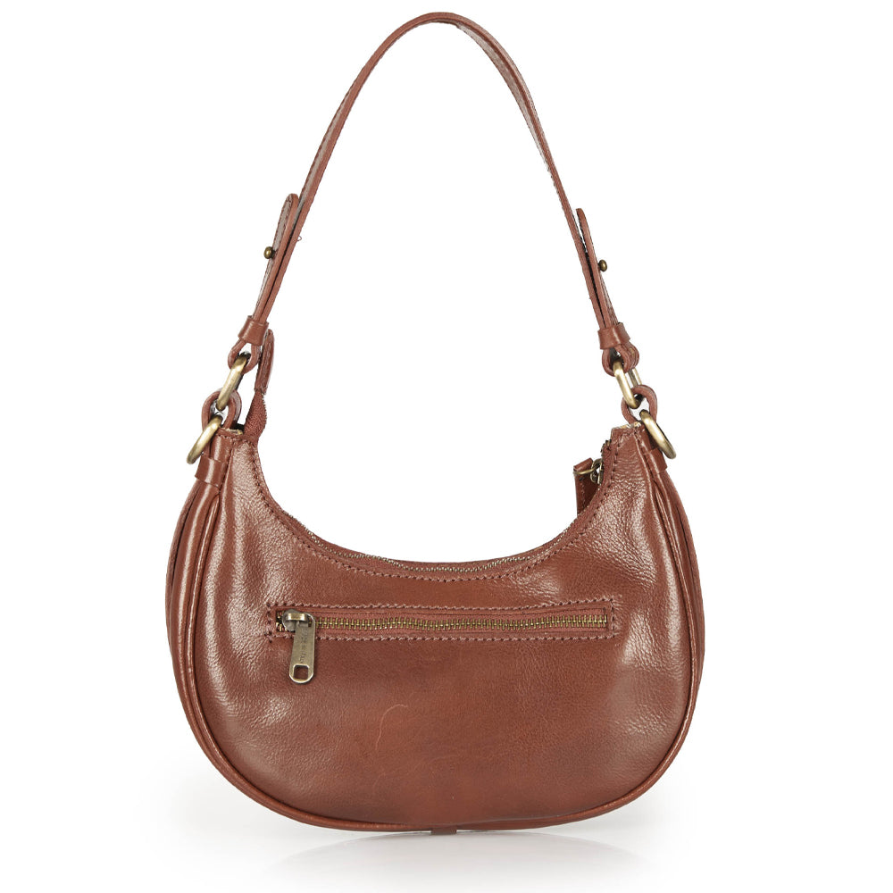 Borsa a tracolla in pelle marrone