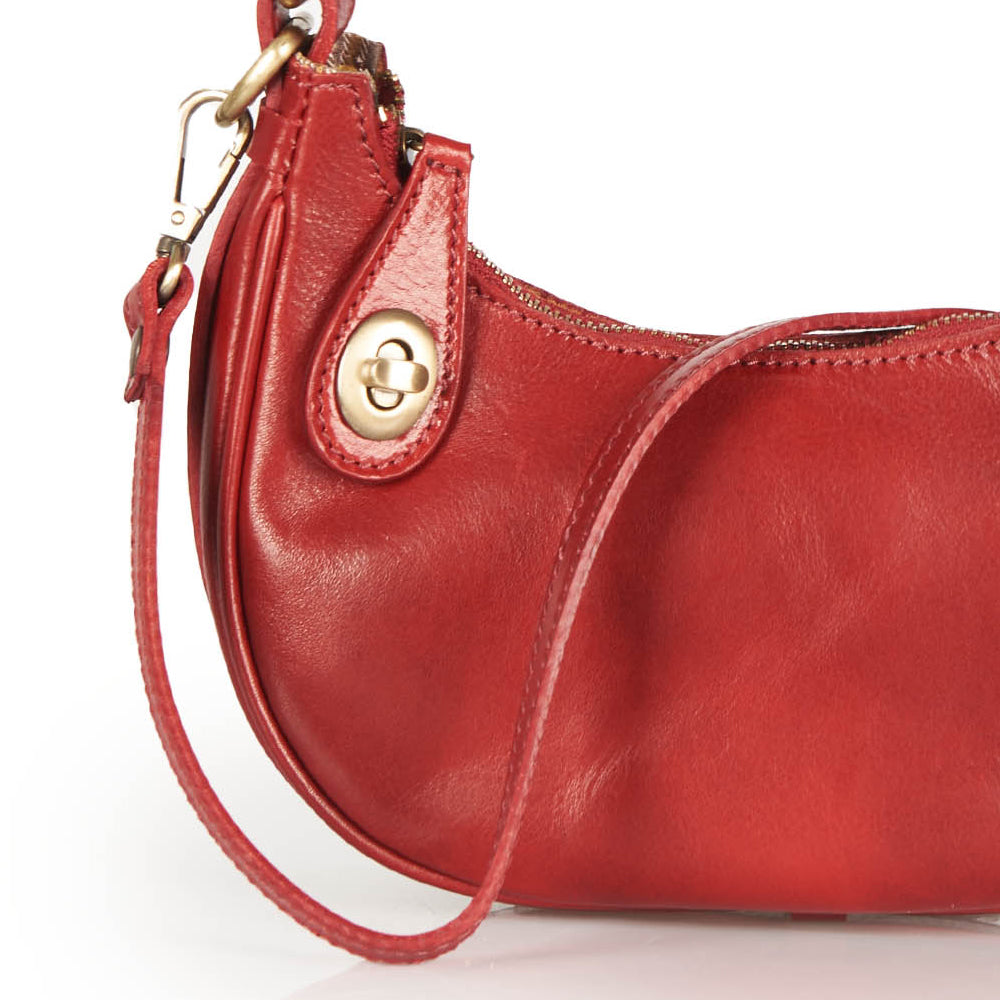 Borsa a tracolla in pelle marrone