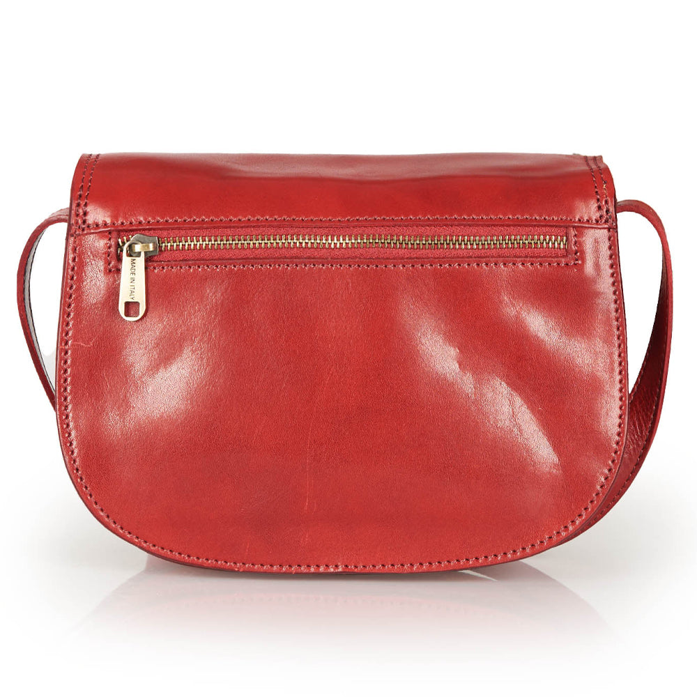 Borsa a tracolla in pelle rossa