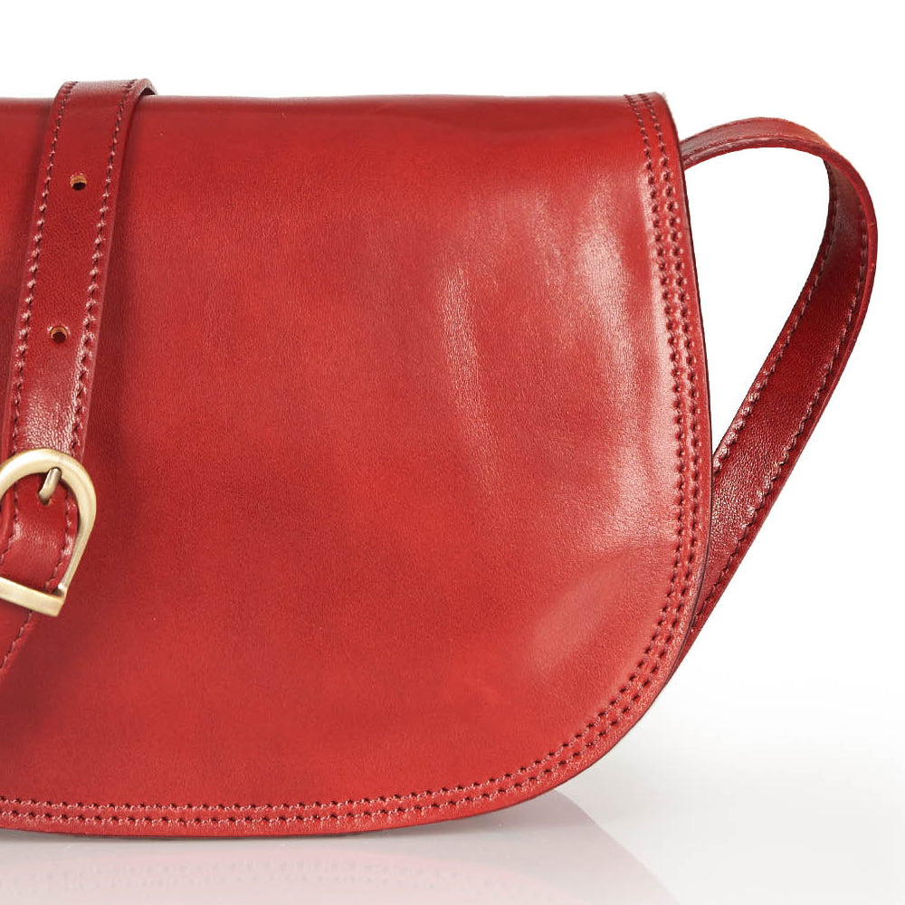 Borsa a tracolla in pelle rossa