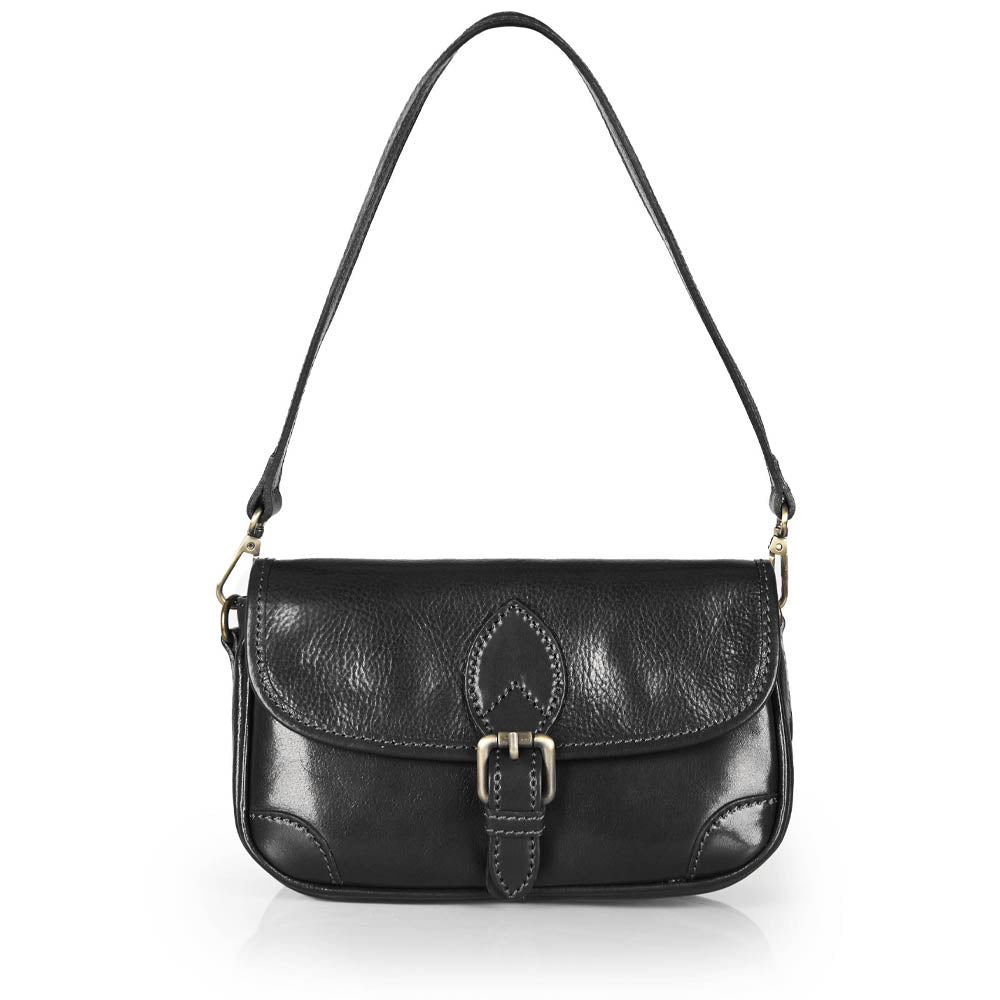 Borsa a tracolla in pelle nera