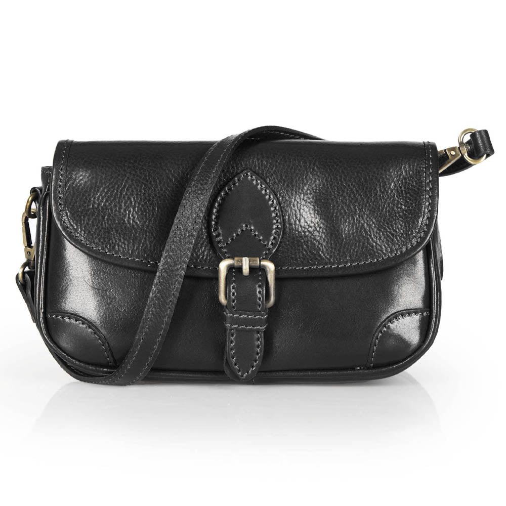 Borsa a tracolla in pelle nera