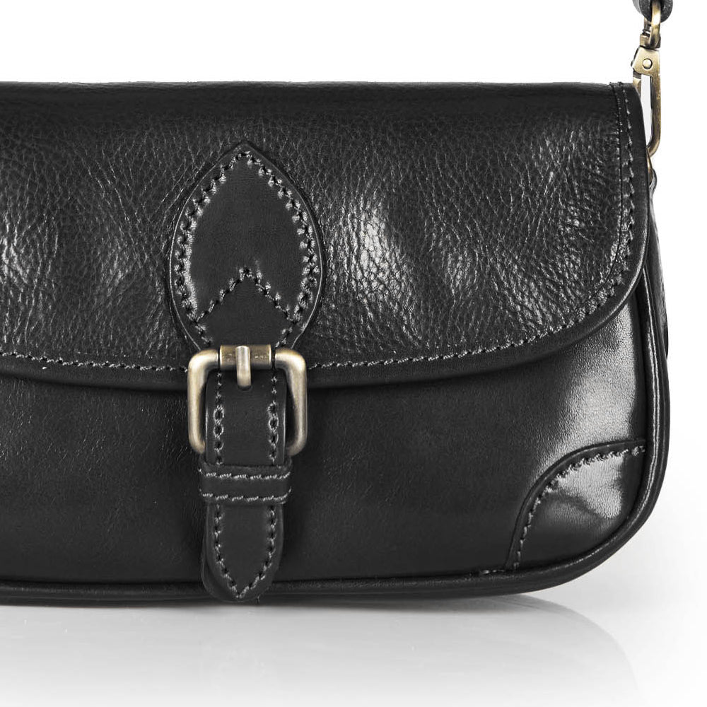 Borsa a tracolla in pelle nera