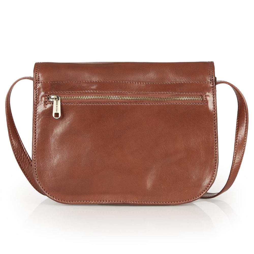 Borsa a tracolla in pelle marrone