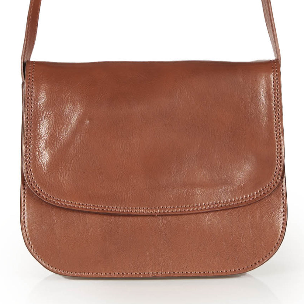 Borsa a tracolla in pelle marrone