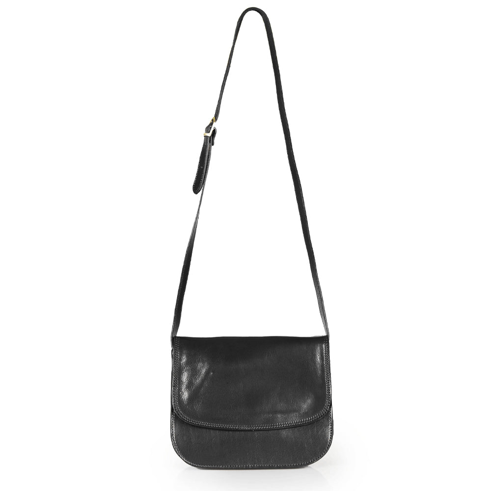 Borsa a tracolla in pelle marrone