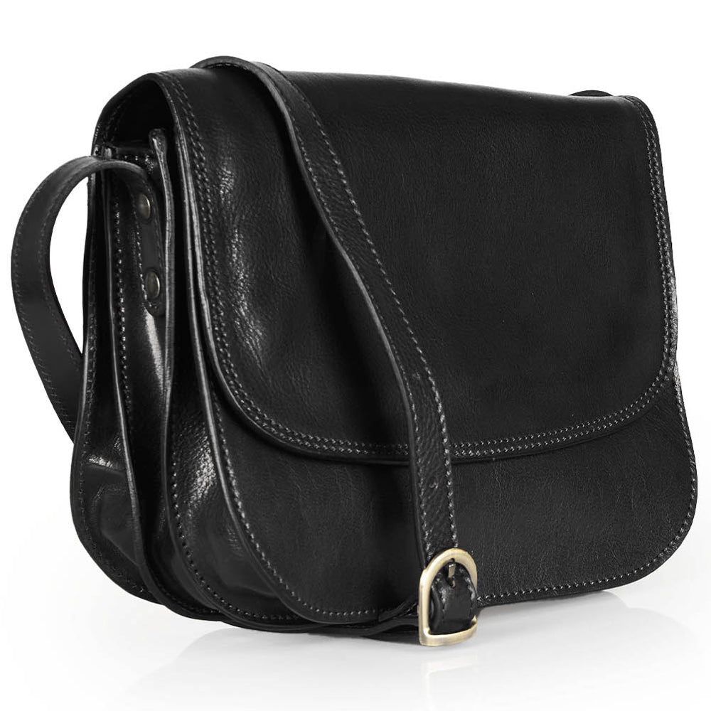 Borsa a tracolla in pelle marrone