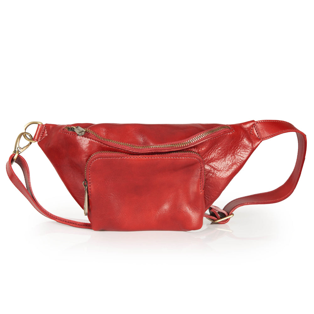 Marsupio in pelle rossa
