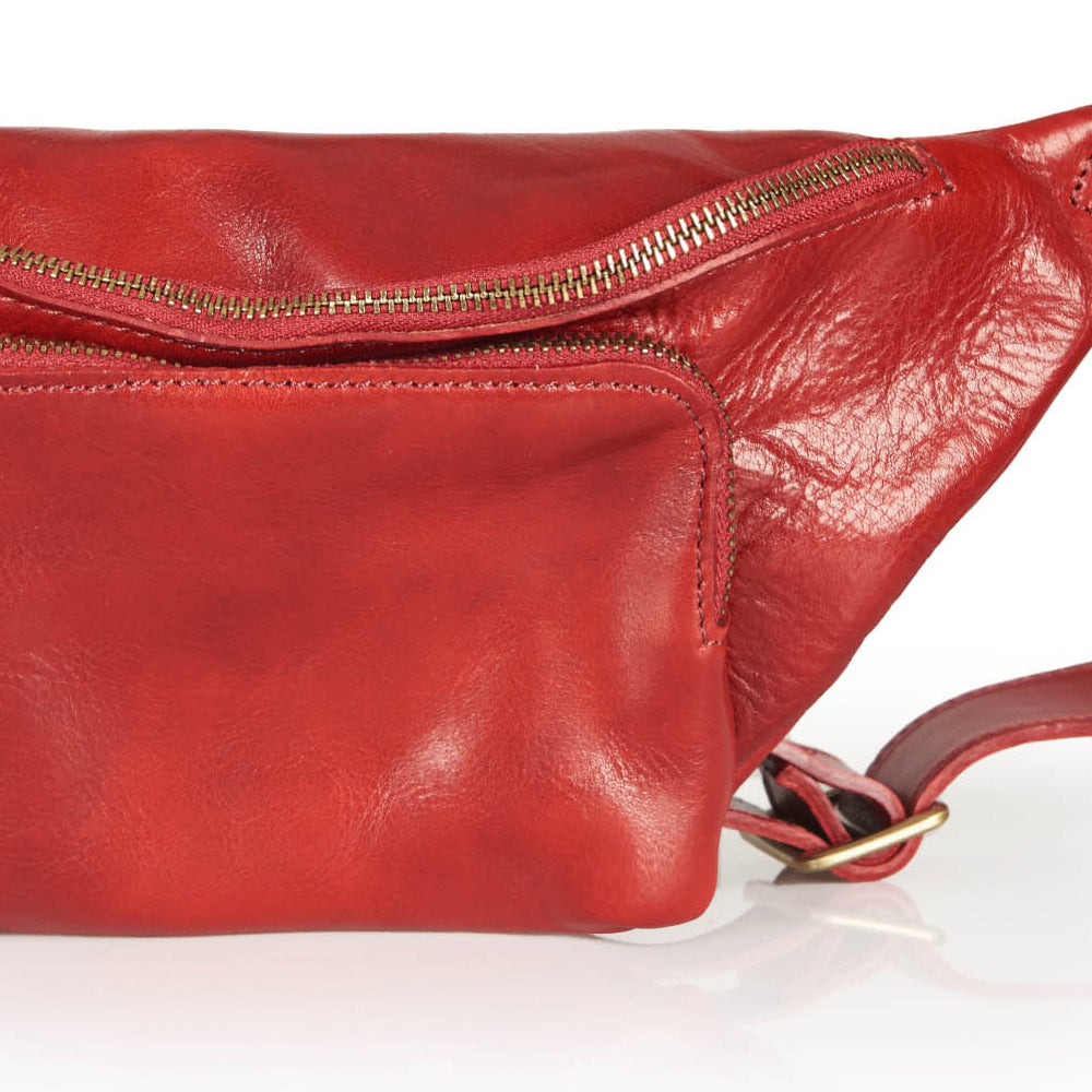 Marsupio in pelle rossa