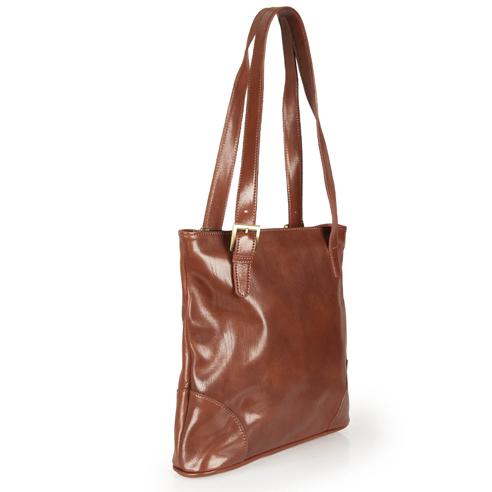 Borsa shopper in pelle nera