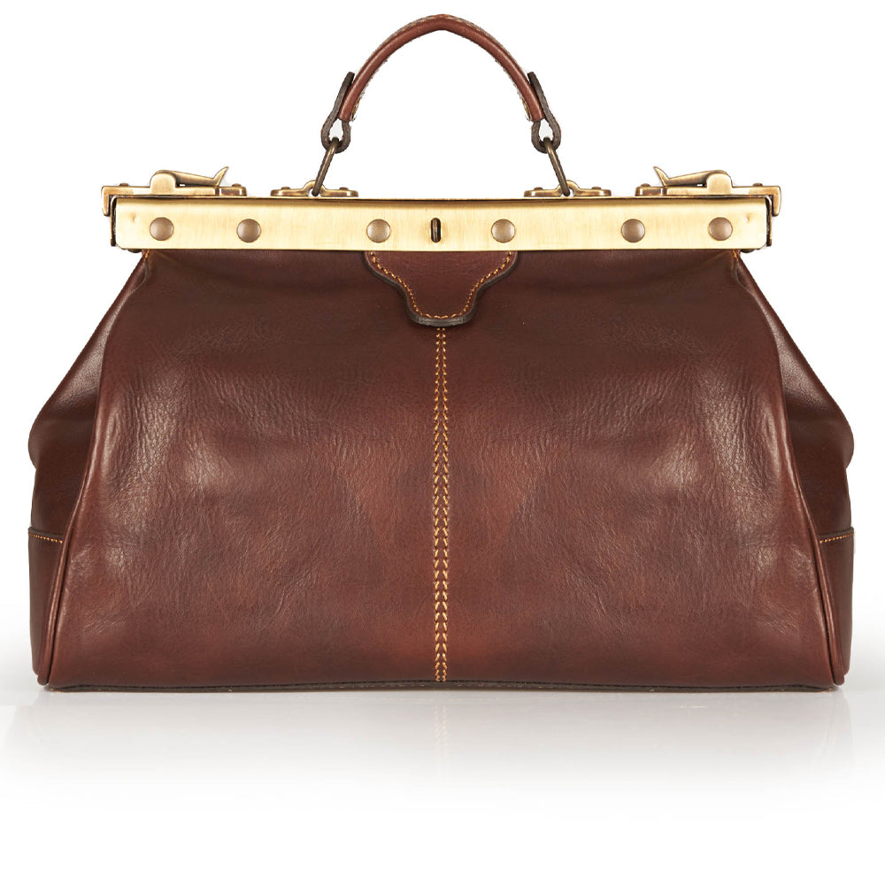 Borsa Vecchia America in pelle marrone