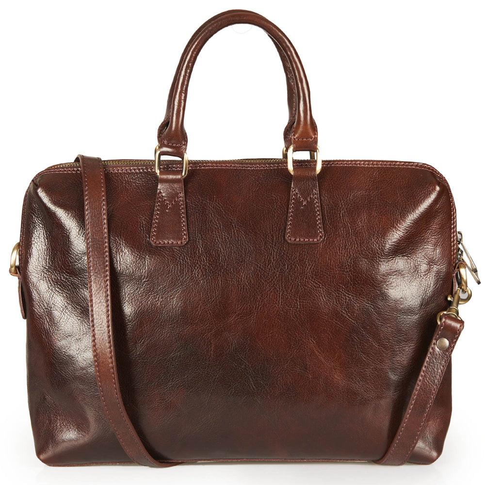 Cartella in pelle marrone