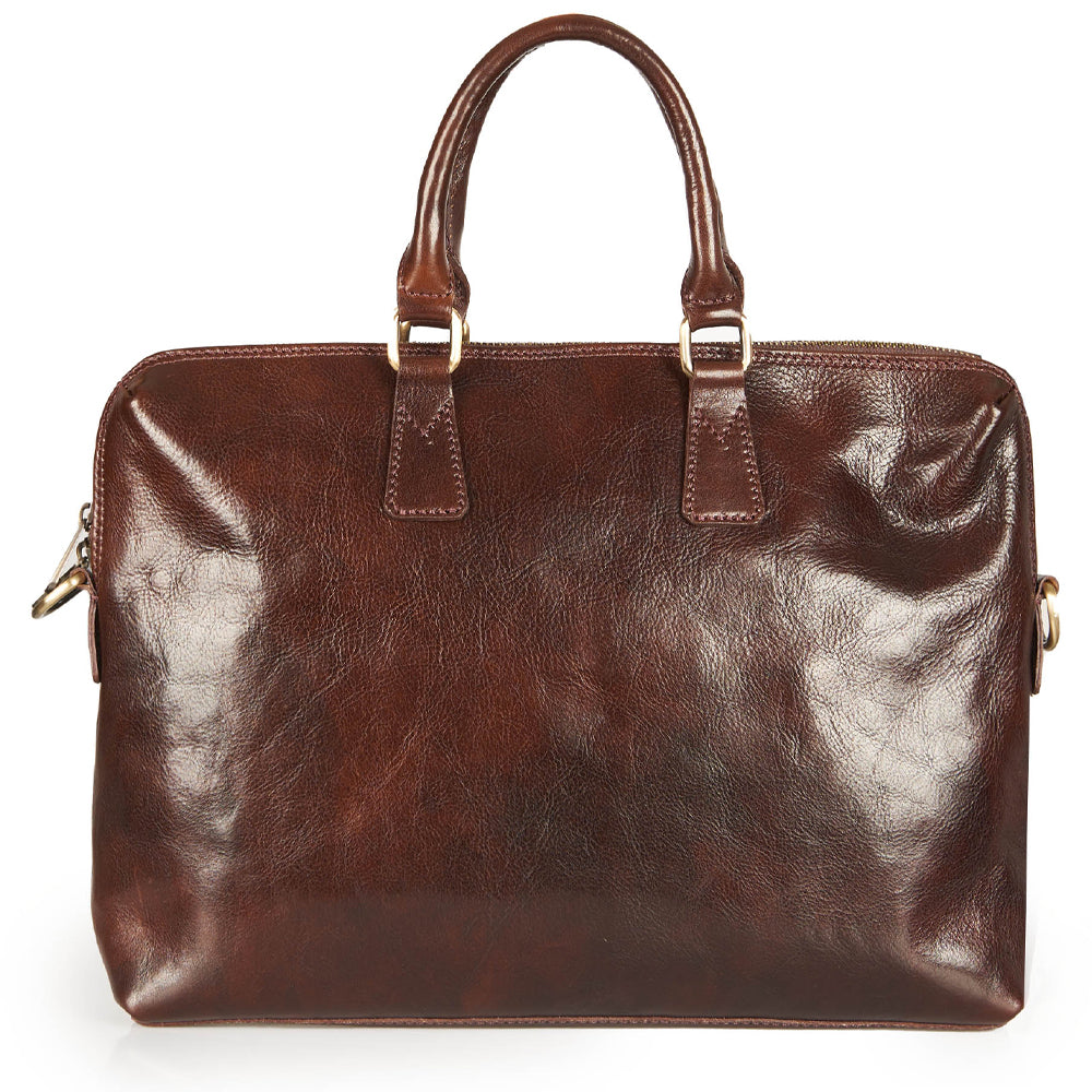 Cartella in pelle marrone