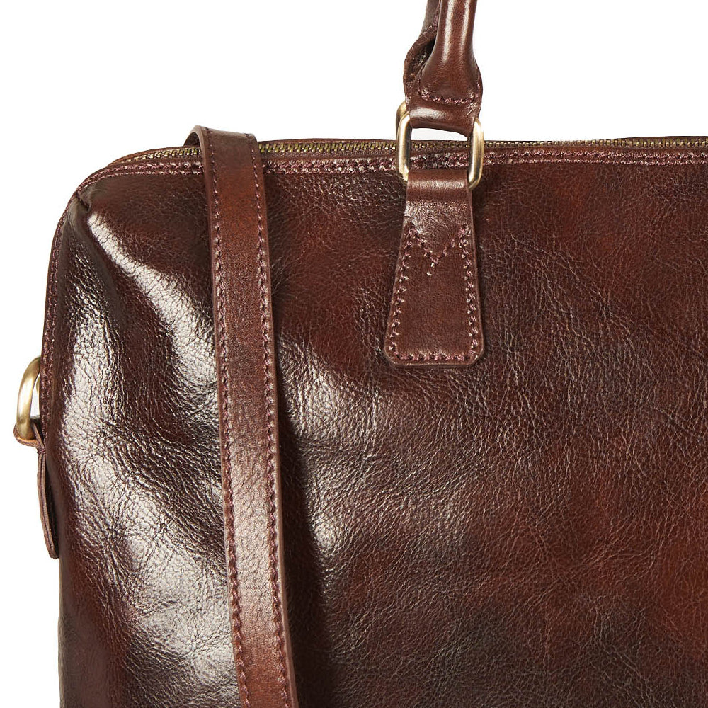 Cartella in pelle marrone