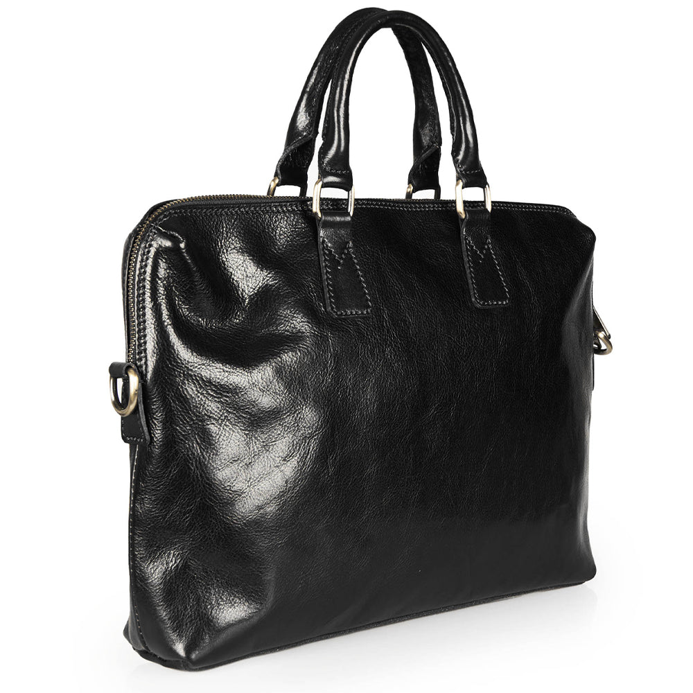 Cartella in pelle marrone