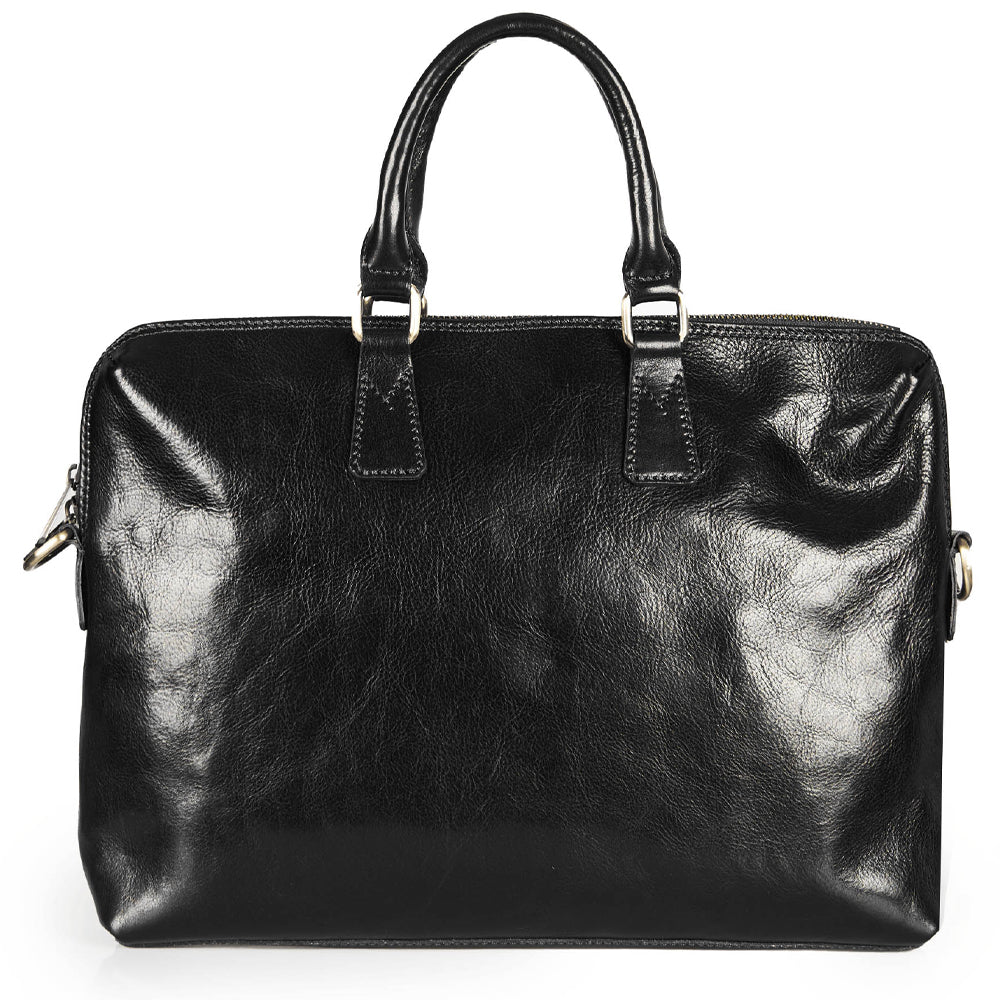 Cartella in pelle marrone