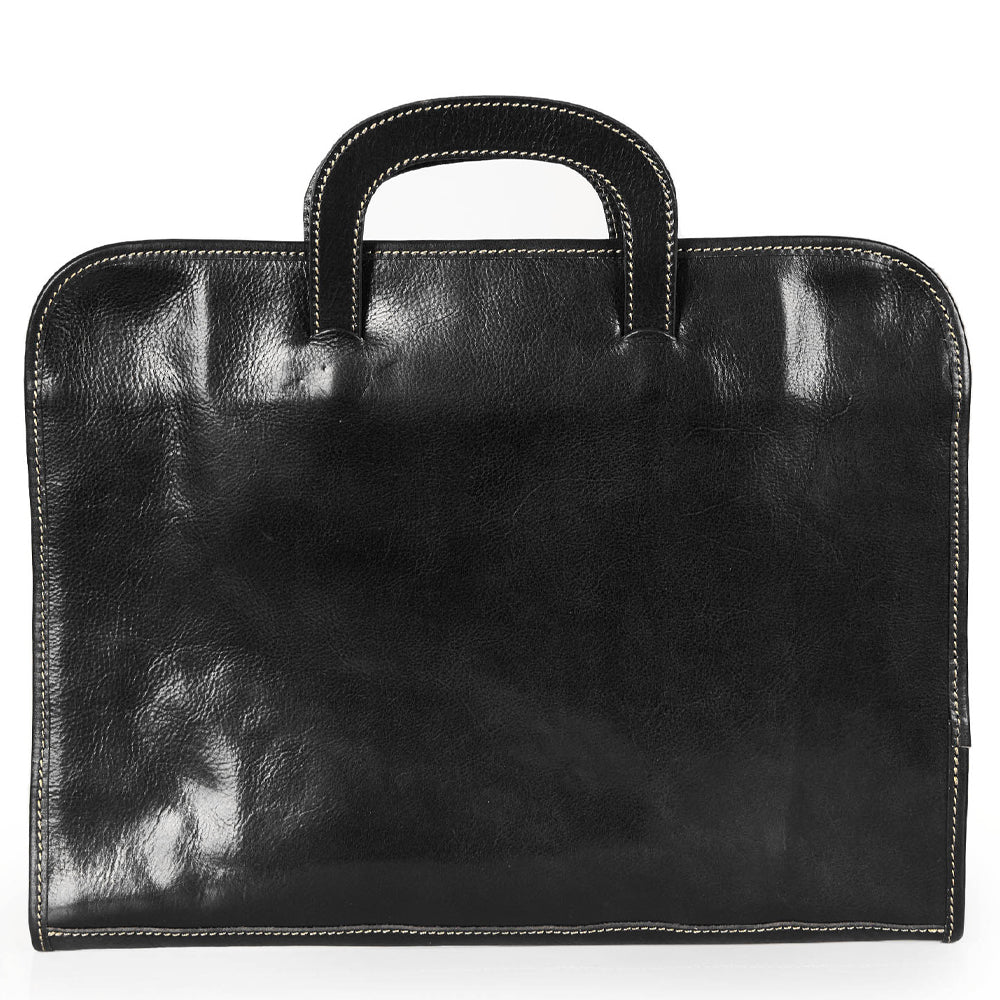 Cartella in pelle nera