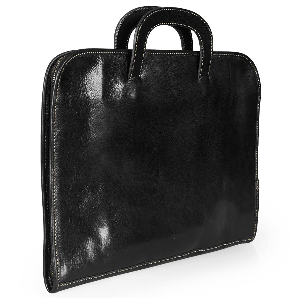 Cartella in pelle nera