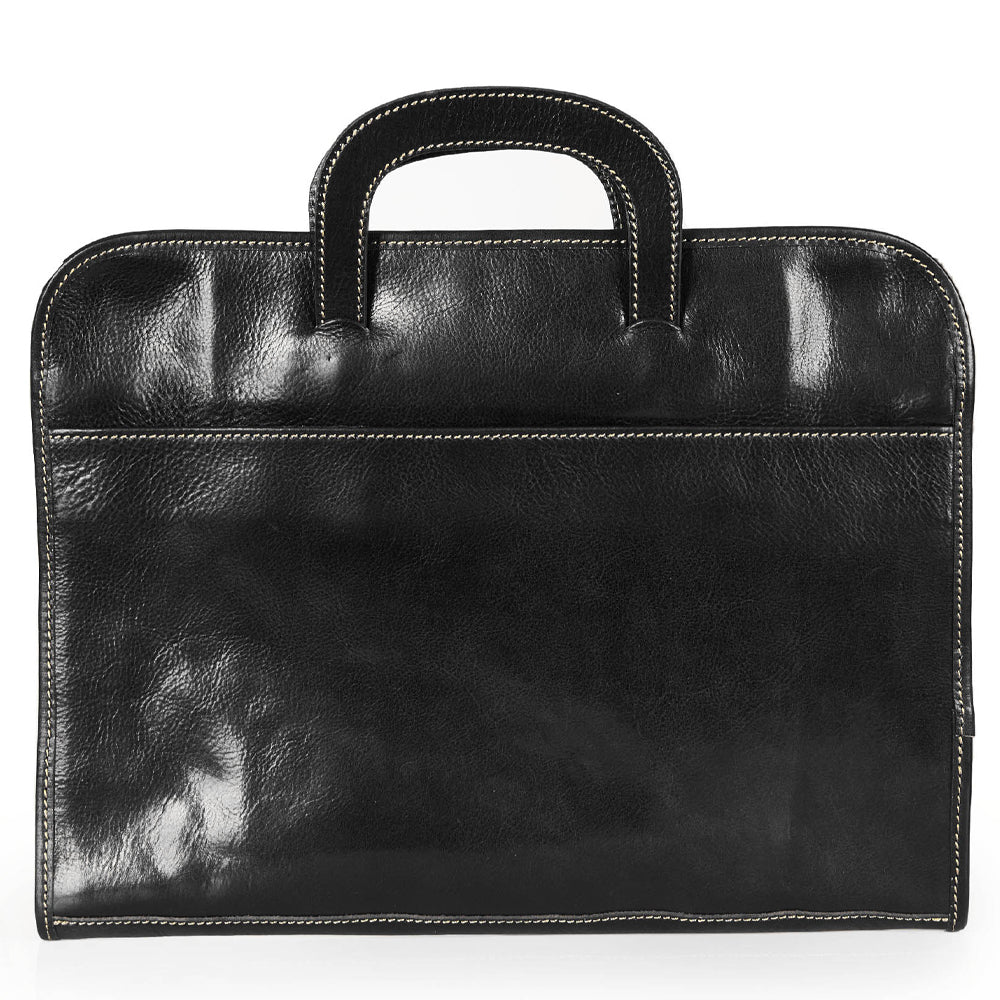 Cartella in pelle nera