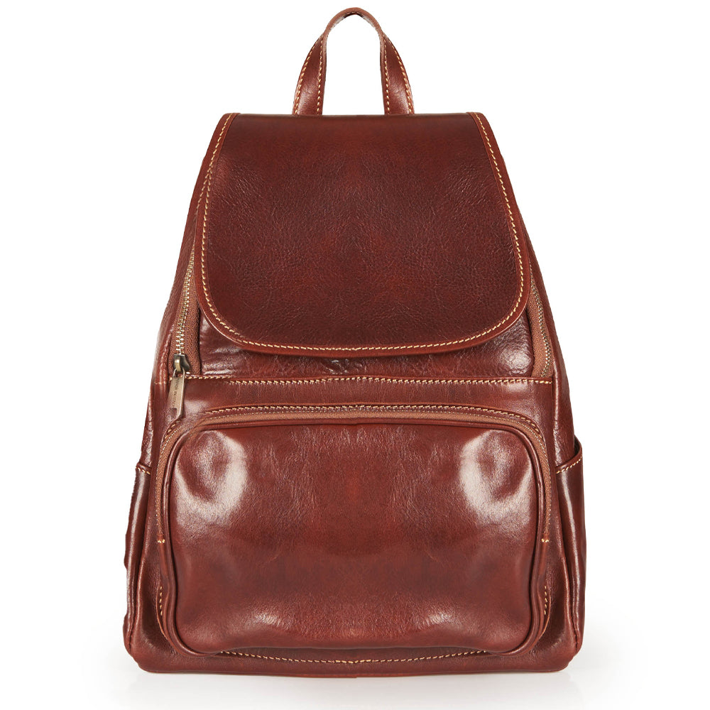Zaino in pelle marrone