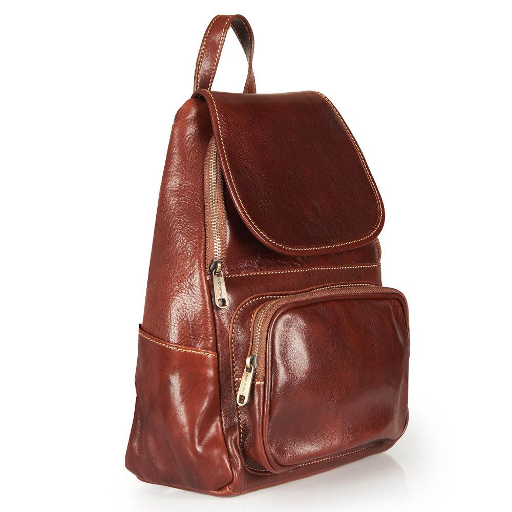 Zaino in pelle marrone